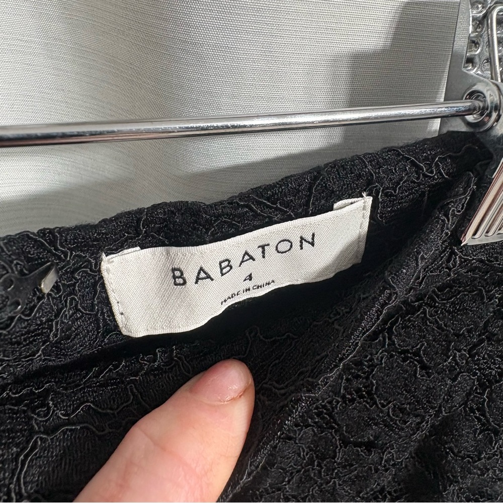 Babaton Black Floral Lace Pencil Skirt High Waisted Formal‎ Cocktail Size 4 - Picture 6 of 8